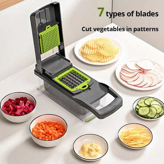 CUTTER MULTIFUNCTIONAL WITH BASKET (12-IN-1) - CUTS, SLICES, BRATES AND MORE