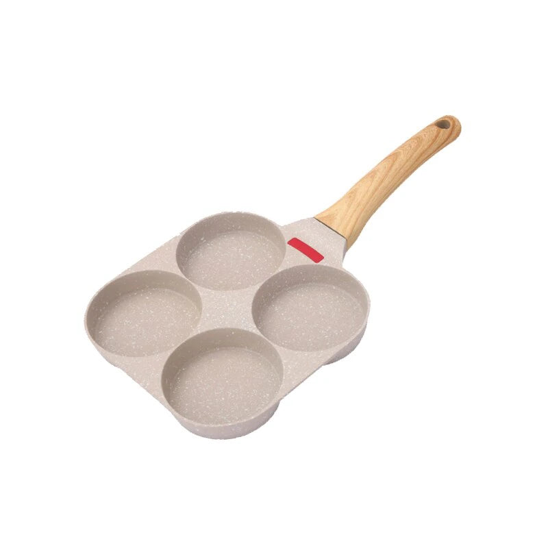 NON-STICK PAN WITH WOODEN HANDLE - 3 OR 4 HOLES